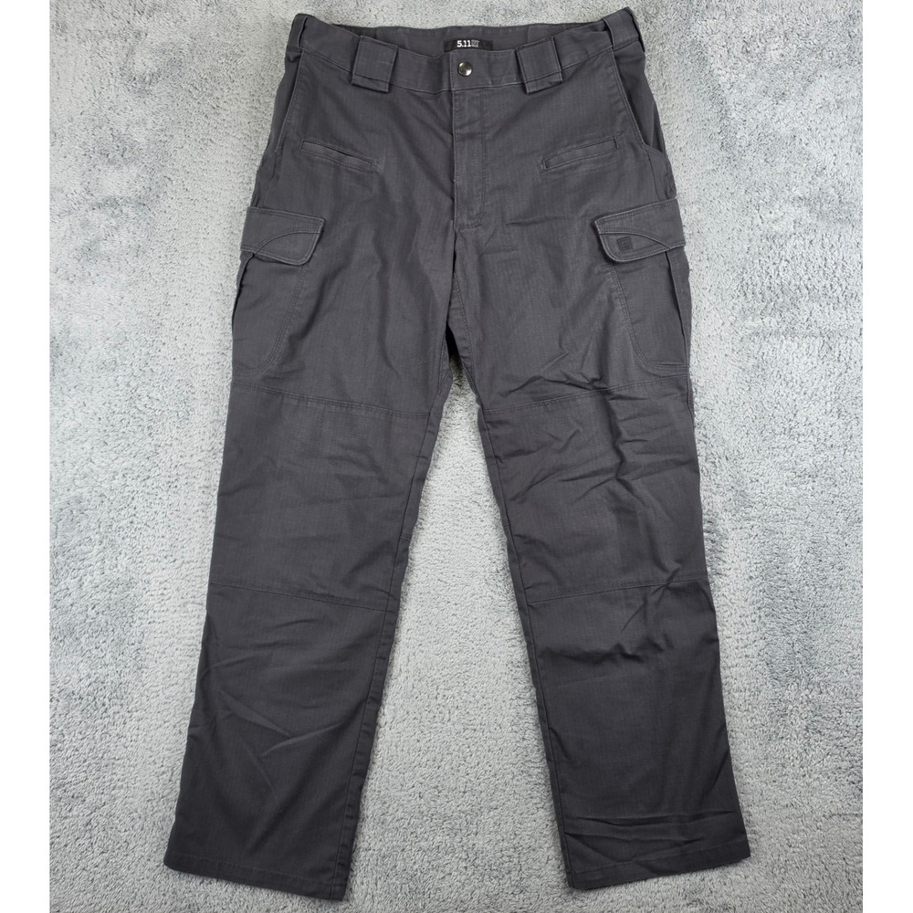5.11 Tactical Stryke Pants Men 36x32 Black Cargo Ripstop Work Wear Utility 74369
